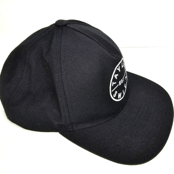 TAYLOR SWIFF REP Reputation Tour Flat Bill Hat Black Snap Back Wool Blend Swifty - Picture 3 of 11